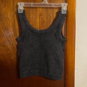 Zenana Outfitters Black Ribbed Tank Top